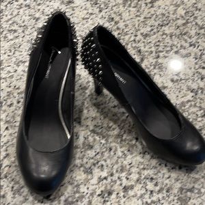Lane Bryant studded black pumps.